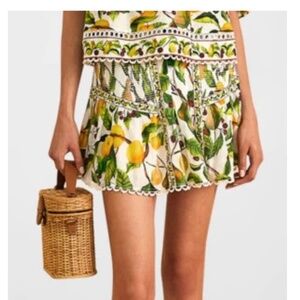 NWT FARM RIO 🍋Fruit Orchard Print Smocked Mini Skirt SIZE M